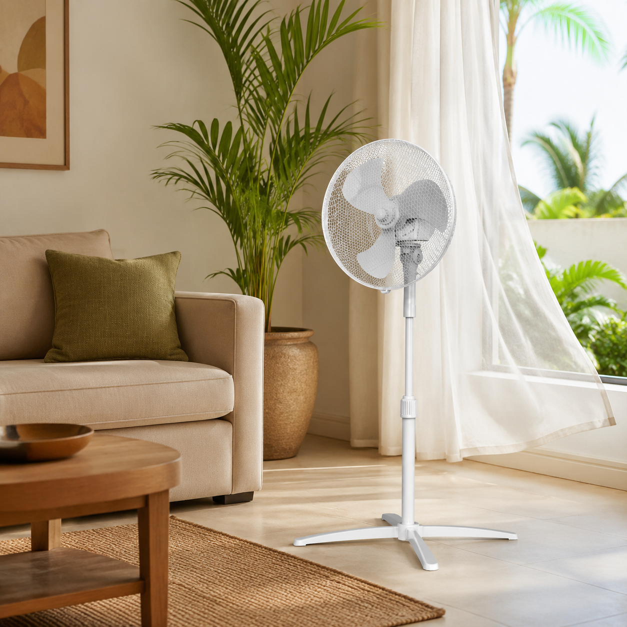 Ventilateur sur Pied Midea 40 W – 3 Vitesses – Blanc – FS40-21M