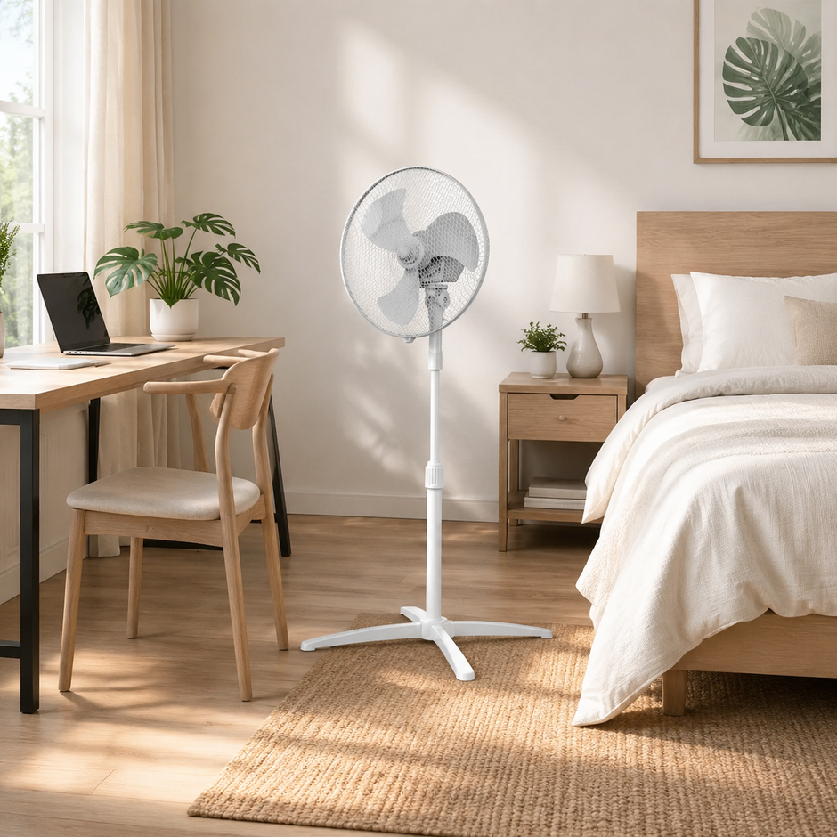 Ventilateur sur Pied Midea 40 W – 3 Vitesses – Blanc – FS40-21M