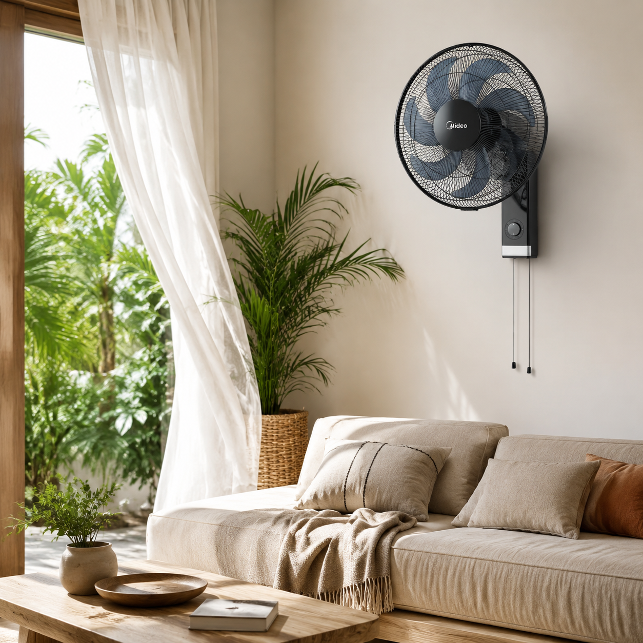 Ventilateur Mural Midea 50 W – 7 Pales – 3 Vitesses – Noir – FW40-23M
