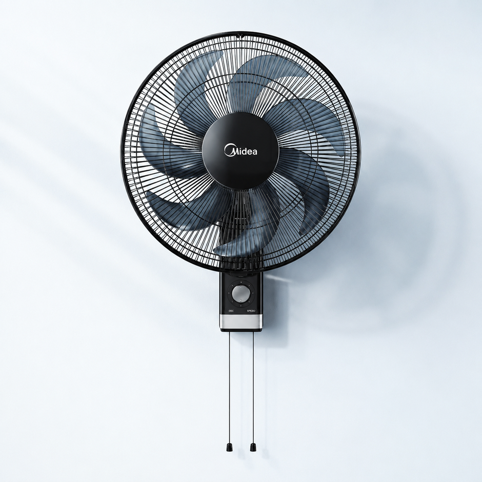 Ventilateur Mural Midea 50 W – 7 Pales – 3 Vitesses – Noir – FW40-23M