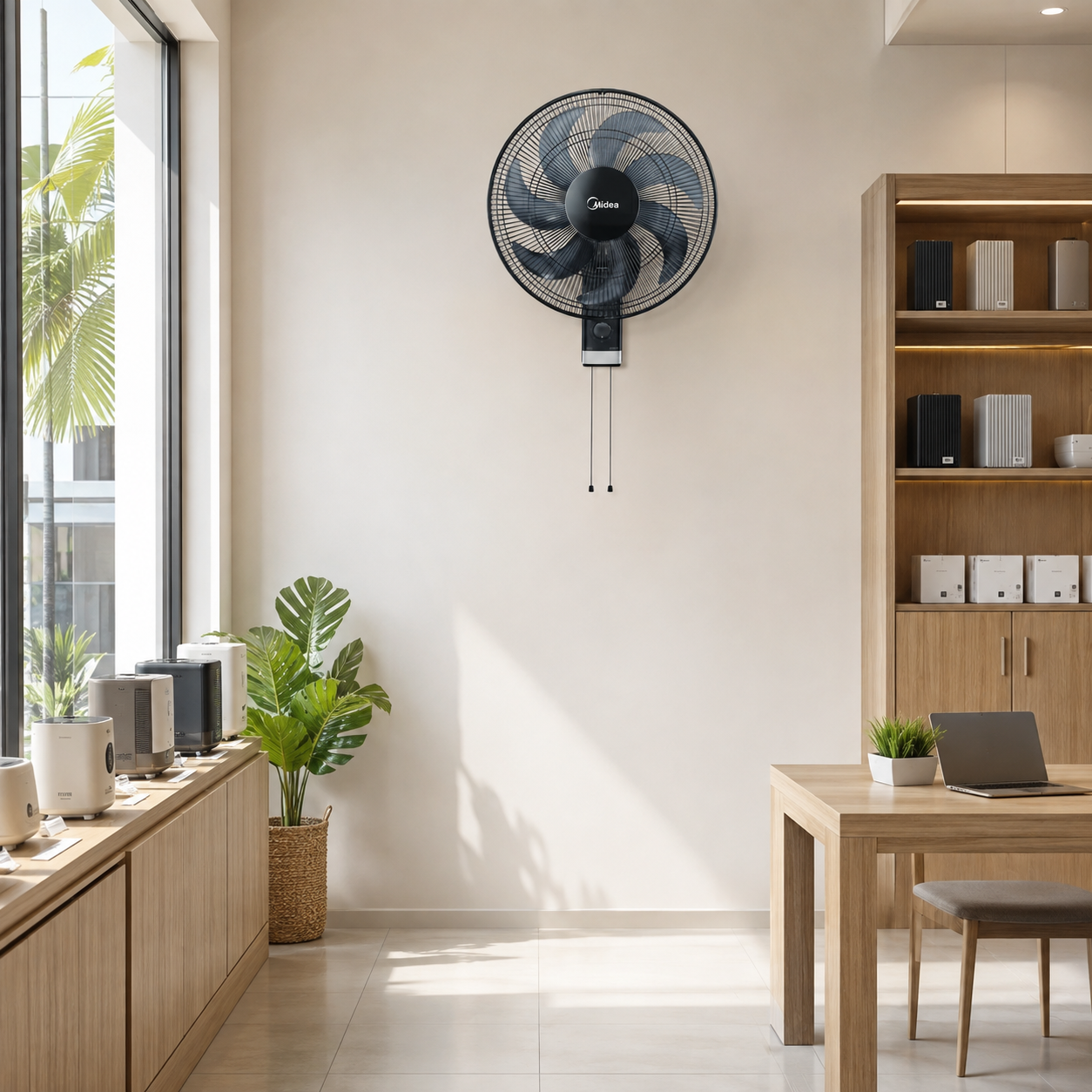 Ventilateur Mural Midea 50 W – 7 Pales – 3 Vitesses – Noir – FW40-23M