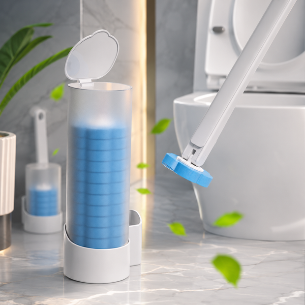 Brosse de Nettoyage WC Jetable avec 10 Têtes Rechargeables – Hygiénique, Pratique et Efficace
