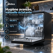 Lave-Vaisselle Midea 13 Couverts Noir – Filtre Antibactérien, Lavage 70°C & 13 Réglages – WQP12-5201C