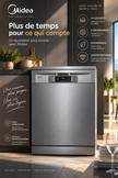 Lave-Vaisselle Midea 14 Couverts Gris – 8 Programmes, Filtre Antibactérien & Séchage Auto – WQP12-7633