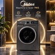 Machine à Laver Midea 7KG Front Load Titane – HealthGuard, Vapeur & 15 Programmes – MF110W70/T