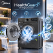 Machine à Laver Midea 7KG Front Load Titane – HealthGuard, Vapeur & 15 Programmes – MF110W70/T