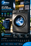 Machine à Laver Midea 8KG Front Load – Inverter, HealthGuard & 15 Programmes – MF110W80B/T
