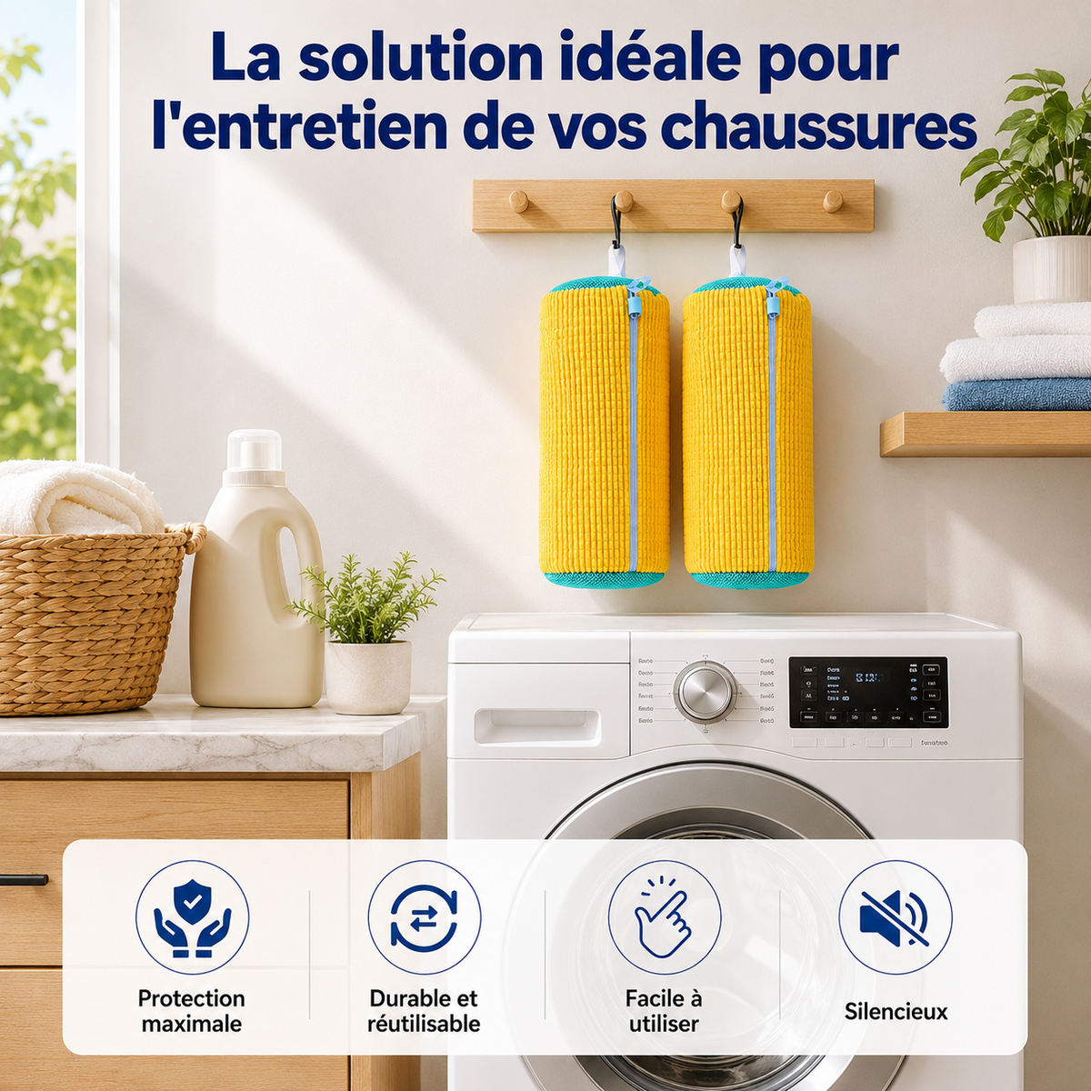 Sac de Lavage pour Chaussures en Machine 👟 | Protection Sneakers Machine à Laver – Réutilisable