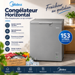 MIDEA Congélateur Horizontal 153 L Gris A+ – MDRC207FZG43