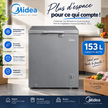 MIDEA Congélateur Horizontal 153 L Gris A+ – MDRC207FZG43