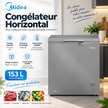 MIDEA Congélateur Horizontal 153 L Gris A+ – MDRC207FZG43