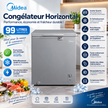 MIDEA Congélateur Horizontal 99 L Gris Inverter – MDRC193FZG43D