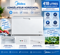 MIDEA Congélateur Horizontal 418 L Blanc – 2 Paniers – MDRC564FZF01