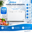 MIDEA Congélateur Horizontal 508 L Blanc – 2 Battants avec Clé – MDRC698FZE01