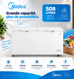 MIDEA Congélateur Horizontal 508 L Blanc – 2 Battants avec Clé – MDRC698FZE01