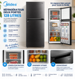 MIDEA Réfrigérateur 2 Portes 128 L Noir – Compact LED – MDRT187FGG28