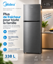 MIDEA Réfrigérateur 2 Portes 338 L Bru Steel – Contrôle Électronique – MDRT489MTE46