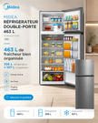 MIDEA Réfrigérateur Double Porte 463 L Gris – Energy Saving No Frost – MDRT645MTU46