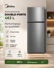 MIDEA Réfrigérateur Double Porte 463 L Gris – Energy Saving No Frost – MDRT645MTU46