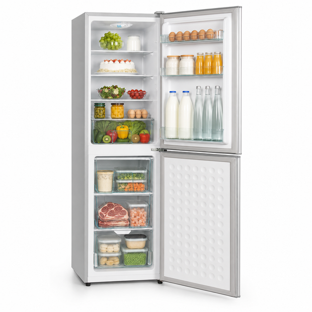 NASCO Réfrigérateur 2 Portes 293L Silver – Économique & Grande Capacité