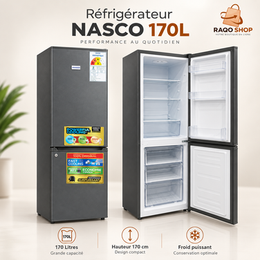Réfrigérateur Combiné NASCO 170L – SNASD2-250