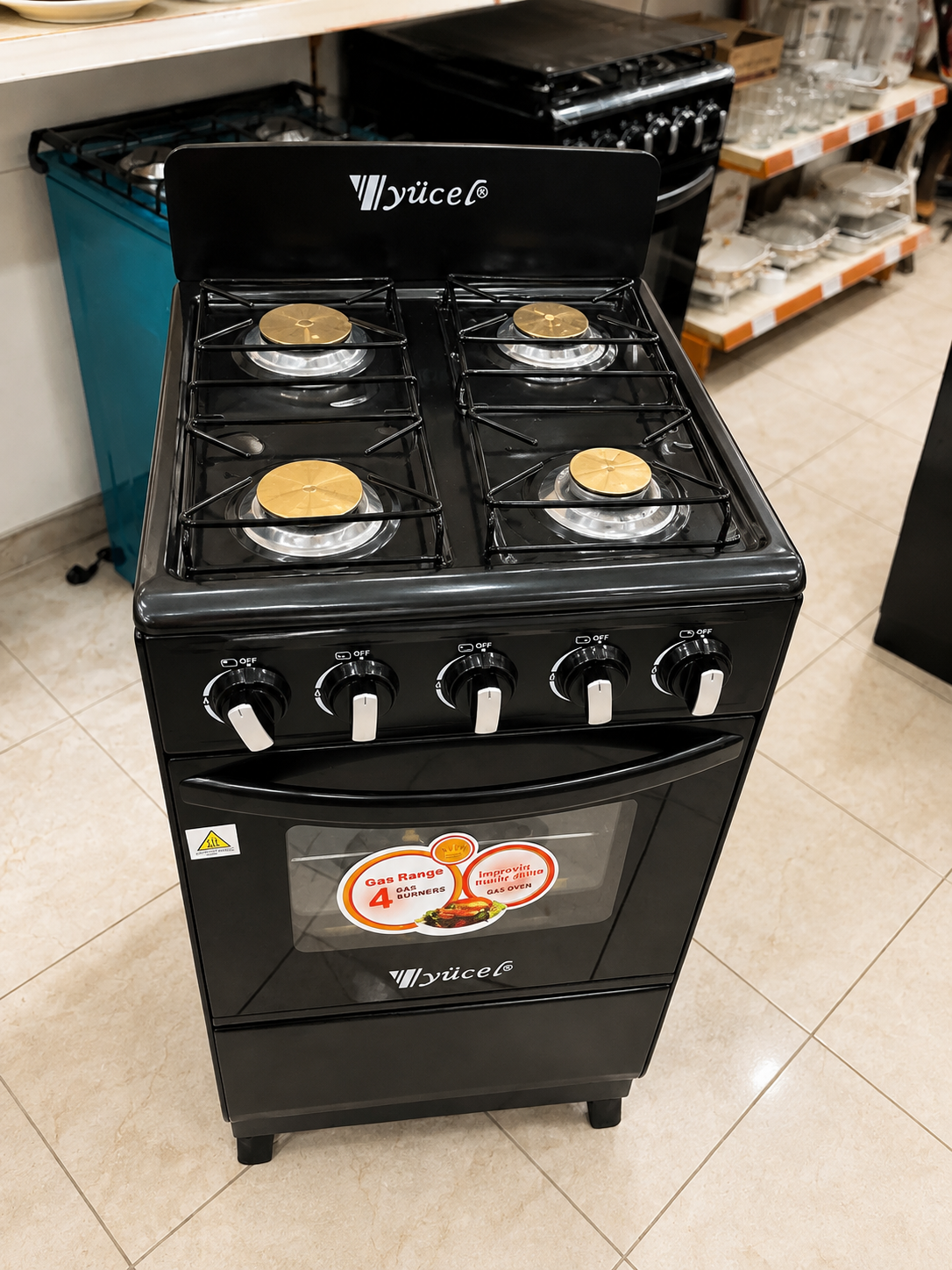 Cuisinière Yücel 4 feux au dessus