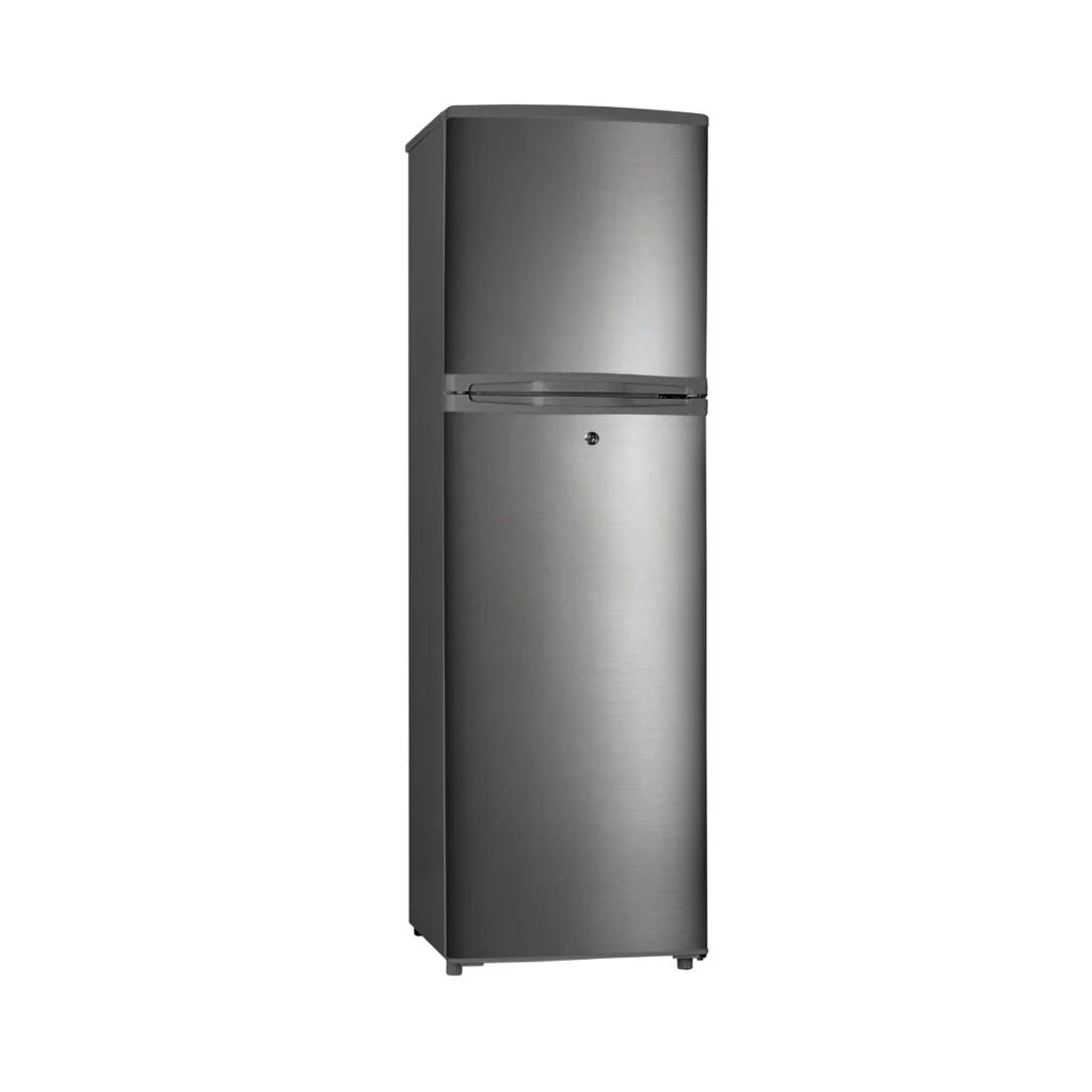 Réfrigérateur NASCO 166L deux portes avec clé. Compact, économique et sécurisé, idéal pour cuisine moderne ou bureau.