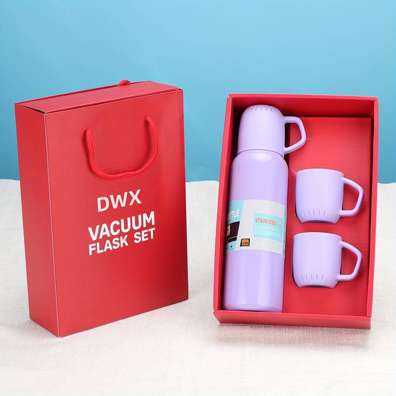 Ensemble Thermos avec 3 Tasses bleu
