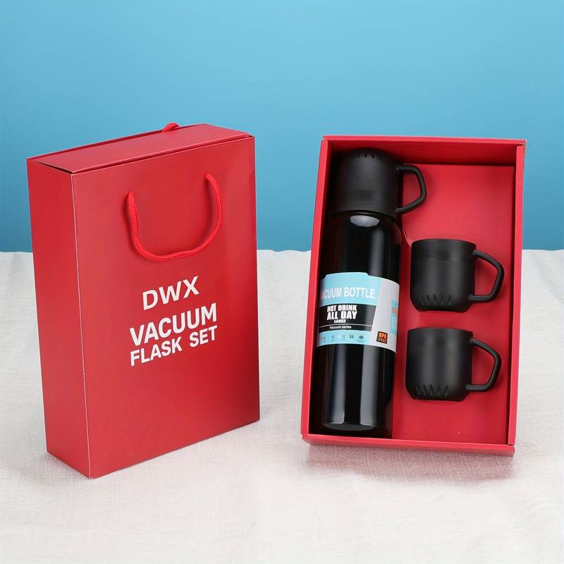 Ensemble Thermos avec 3 Tasses noir