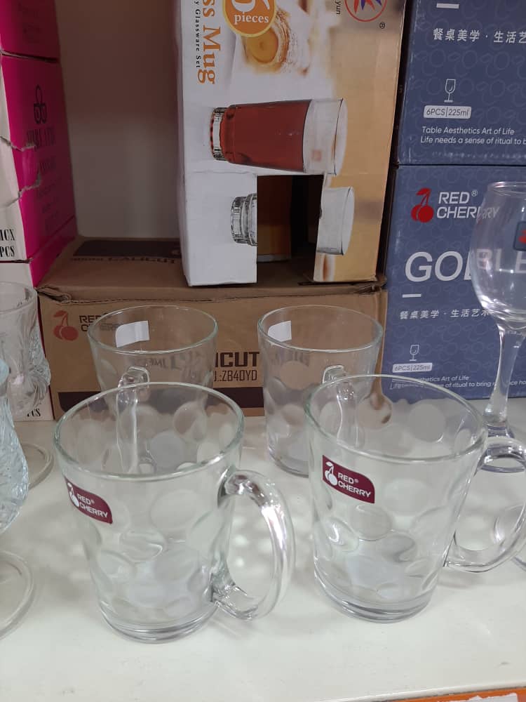  Ensemble de 6 Grands Mugs en Verre – Café & Bière