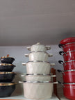 Ensemble de Casseroles Blanches – 5 Pièces vue de face