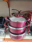 Ensemble de Casseroles en Granite vue de face