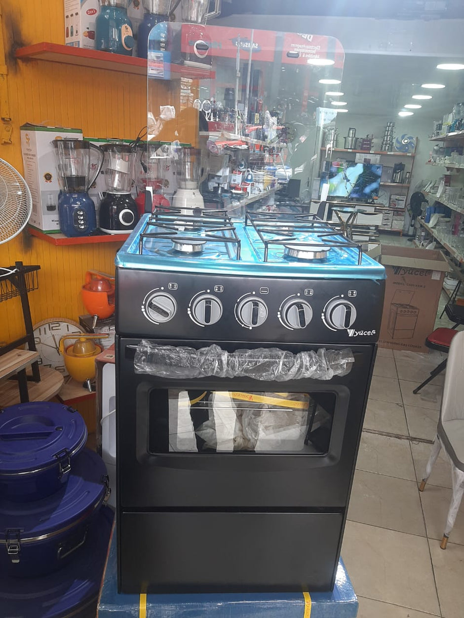 Gazinière Yücel 4 Feux Inox avec Mini-Four  vue de face