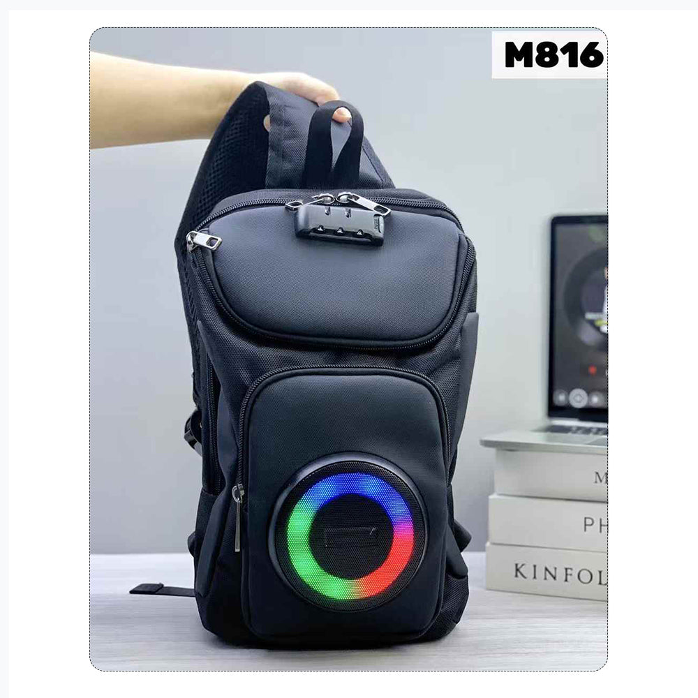Sac Bandoulière Rechargeable avec Haut-Parleur Bluetooth 🔊 | Enceinte Portable USB TF FM 🎵 avec Mot de Passe Sécurisé 🔐