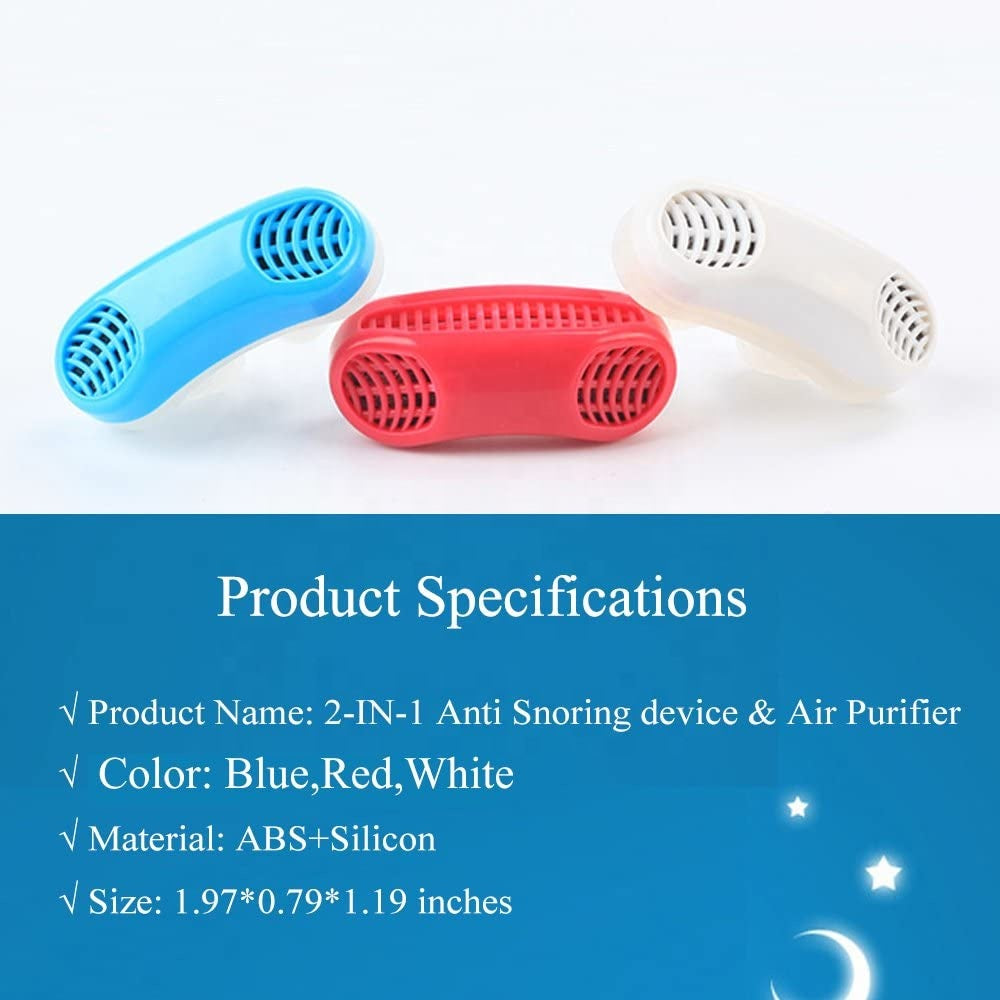 Dispositif Anti-Ronflement 2 en 1 – Dilatateur Nasal avec Filtre Purificateur d’Air Réutilisable