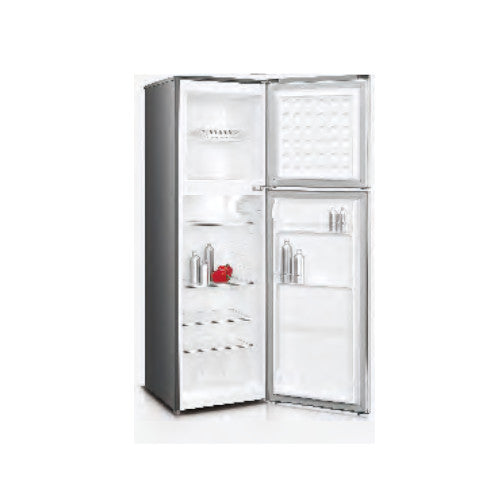 Réfrigérateur NASCO 166L deux portes avec clé. Compact, économique et sécurisé, idéal pour cuisine moderne ou bureau.