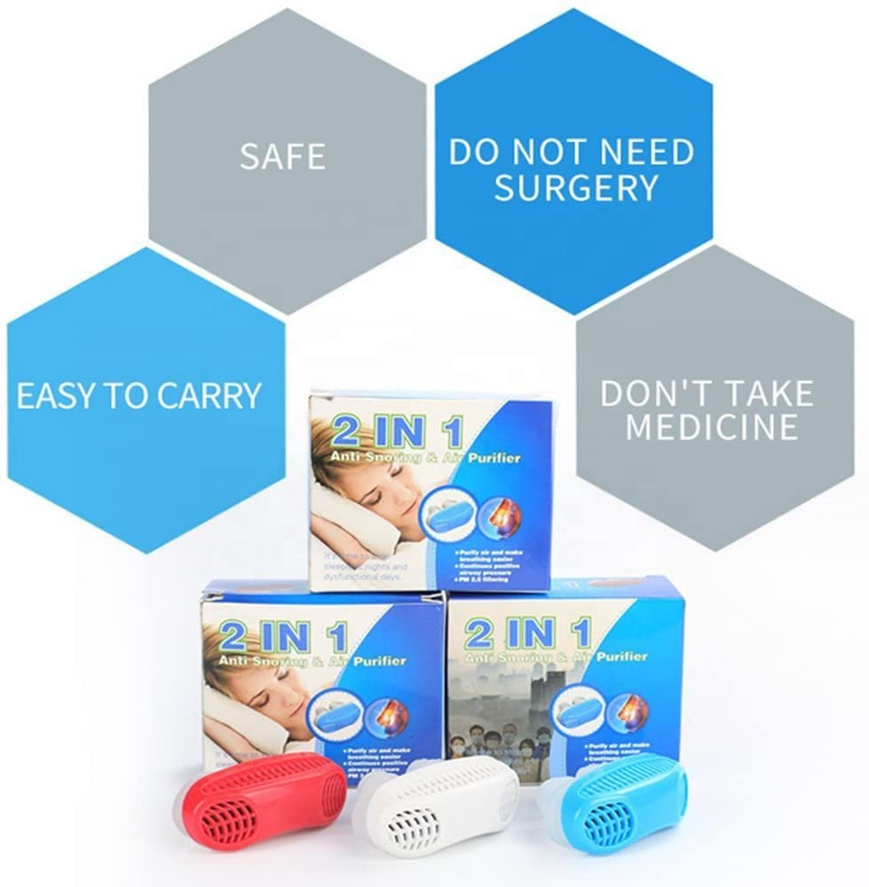 Dispositif Anti-Ronflement 2 en 1 – Dilatateur Nasal avec Filtre Purificateur d’Air Réutilisable