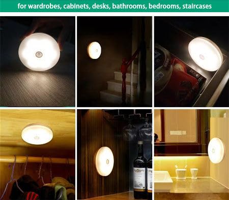 Lampe LED Rechargeable Sans Fil avec Détecteur de Mouvement vue sur 6 angles
