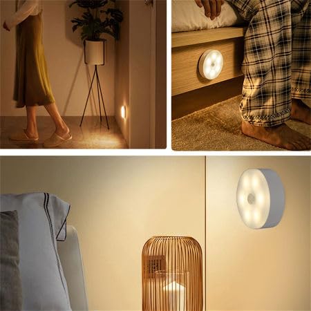 Lampe LED Rechargeable Sans Fil avec Détecteur de Mouvement dans la chamre