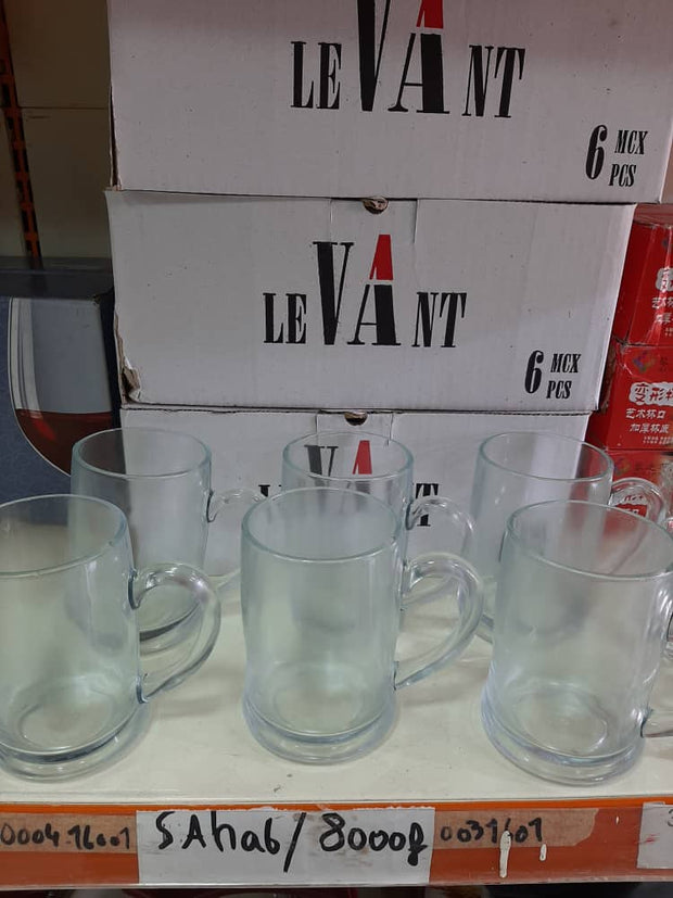 Lot de 6 Mugs à Café en Verre 