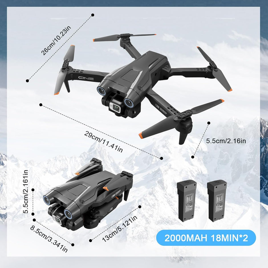 Mini Drone Pliable avec Caméra HD, Application & Sac 