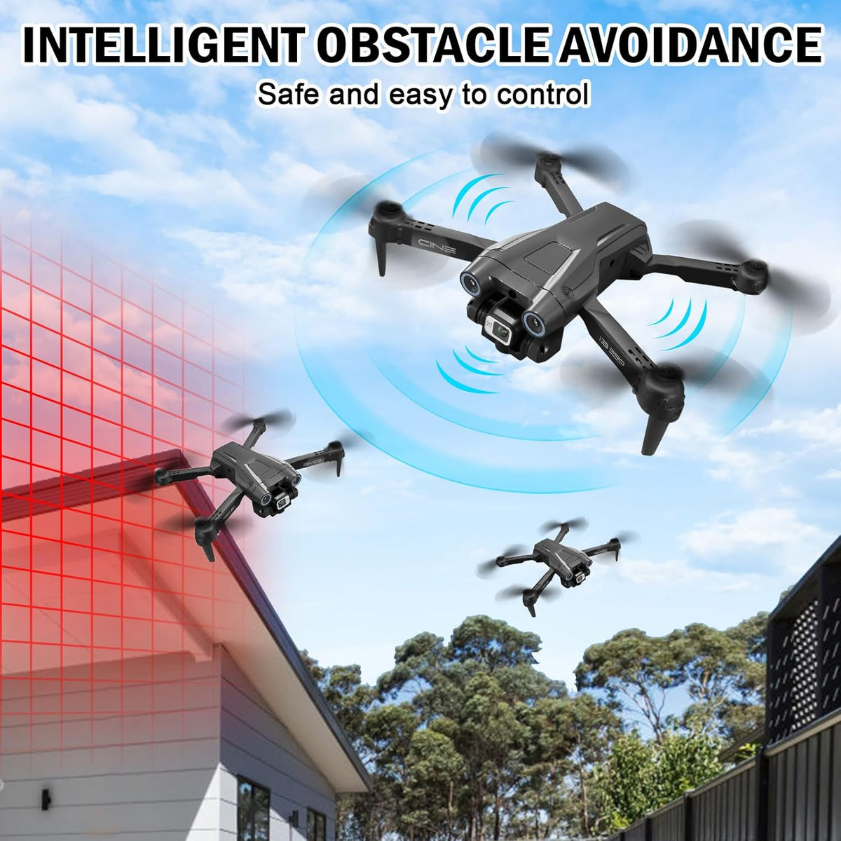 Mini Drone Pliable avec Caméra HD, Application & Sac volant