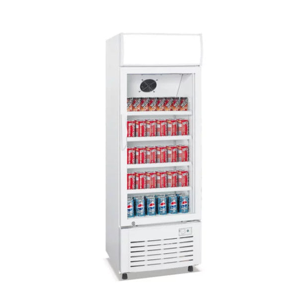 NASCO REFROIDISSEUR VERTICAL 1 PORTE EN VERRE – 204L – NAS-275-1DR – BLANC – ÉCONOMIQUE & MODERNE