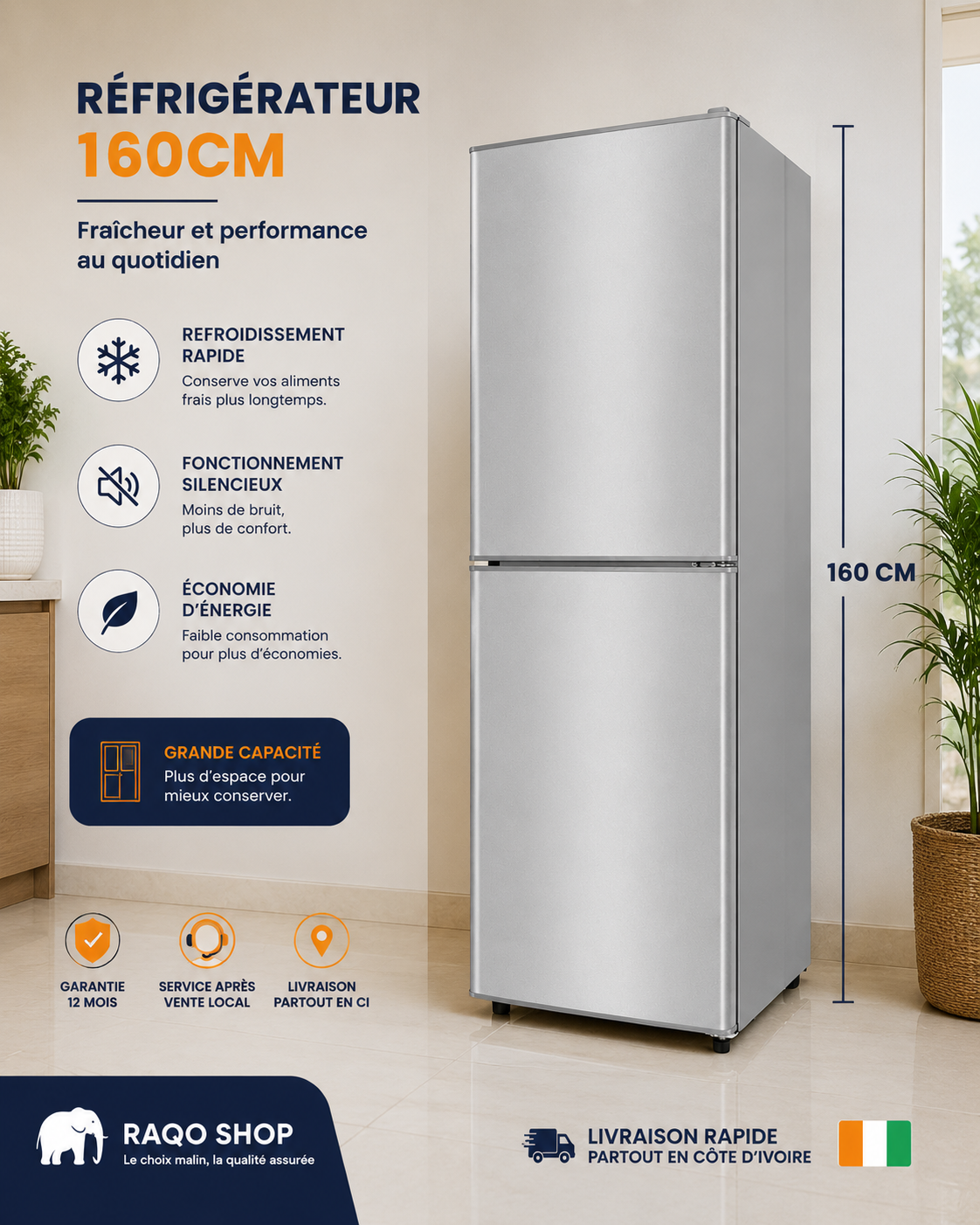 Réfrigérateur Combiné NASCO 243L – NASD2-243FL