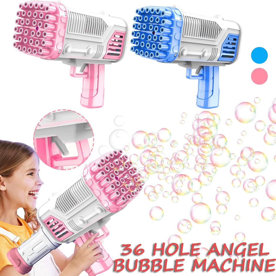Pistolet à Bulles Automatique Forme Fusée vue de 3 façons