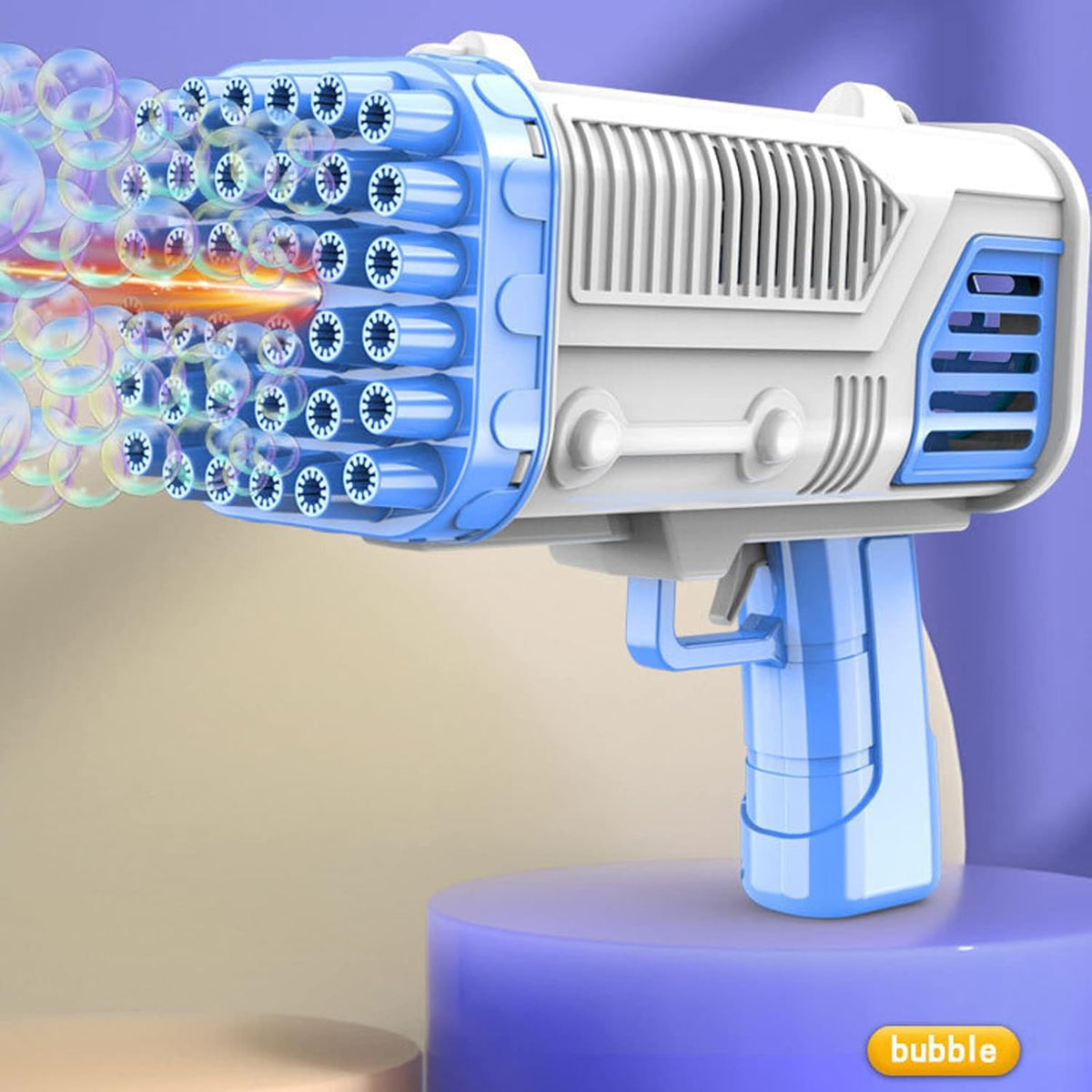 Pistolet à Bulles Automatique Forme Fusée vue de profil