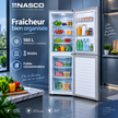 Réfrigérateur combiné NASCO 160L NASD2-243FL vue de l'intérieur