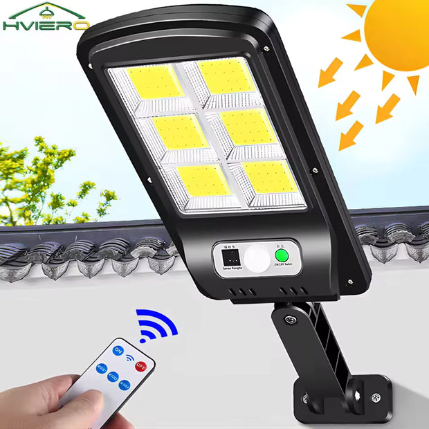 Lampe Murale Solaire LED – Capteur de Mouvement PIR, Télécommande Intelligente, Étanche IP65