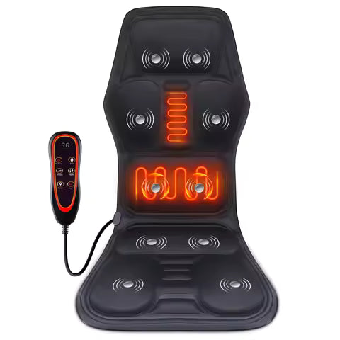 Coussin Masseur Chauffant Électrique – Vibration Puissante, 7 Moteurs, Chauffage 3 Zones, Pour Voiture & Maison, Soulagement Dos, Cou, Taille
