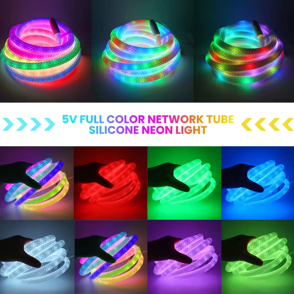 5 Metre de Bande LED Néon 360° Bluetooth –  Décorative pour Salon et Gaming